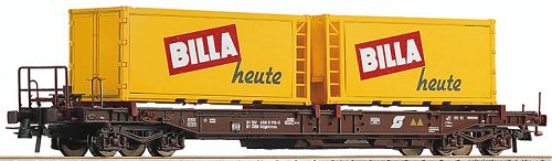 Standard well-flat car with 2 Refrigerated Container's &quot;Bil<br /><a href='images/pictures/Roco/47634.jpg' target='_blank'>Full size image</a>